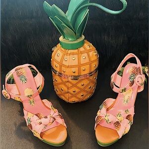 New Pink Pineapple Sandals EU42 w/Sweet Pineapple🍍 Handbag